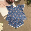 Bộ hoa thô bé gái tay viền ren size 4 -8-